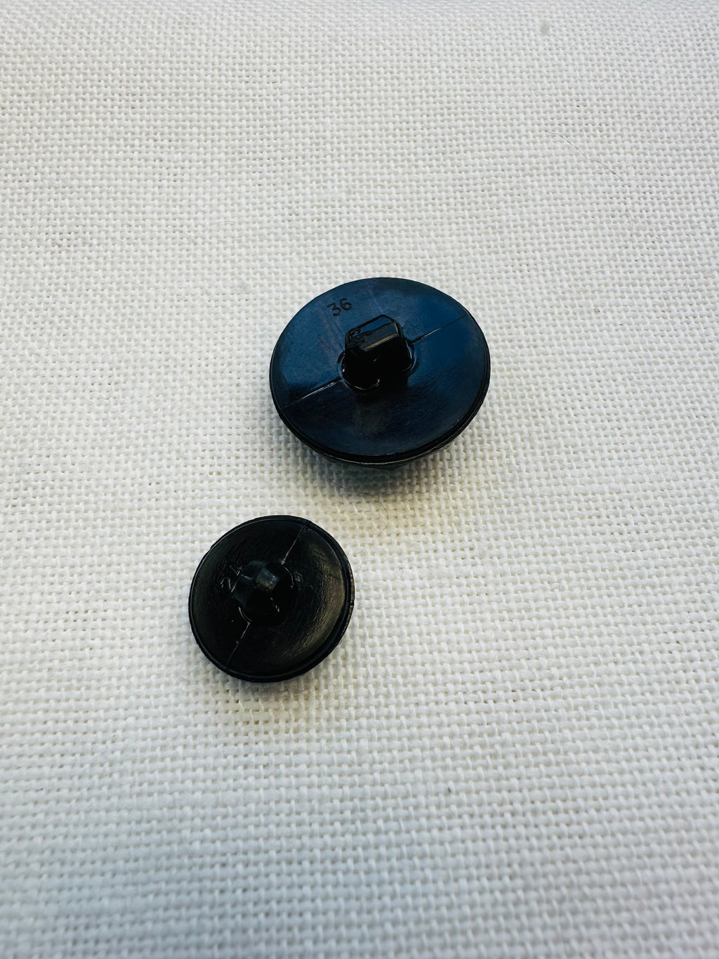 Black Textured Buttons with Bead-like Centre | 15 mm & 23 mm