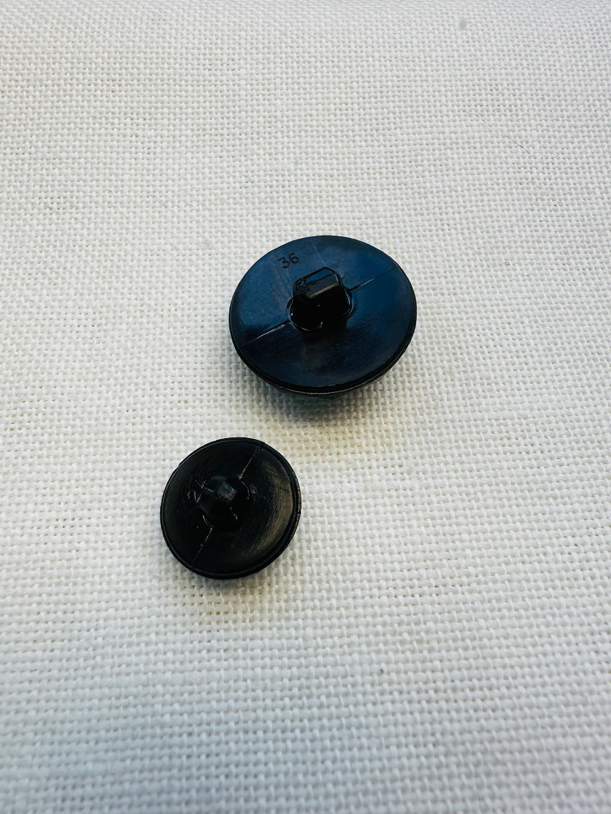 Black Textured Buttons with Bead-like Centre | 15 mm & 23 mm