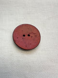 38 mm Red Coconut Shell Button – Two Hole – Sold Individually