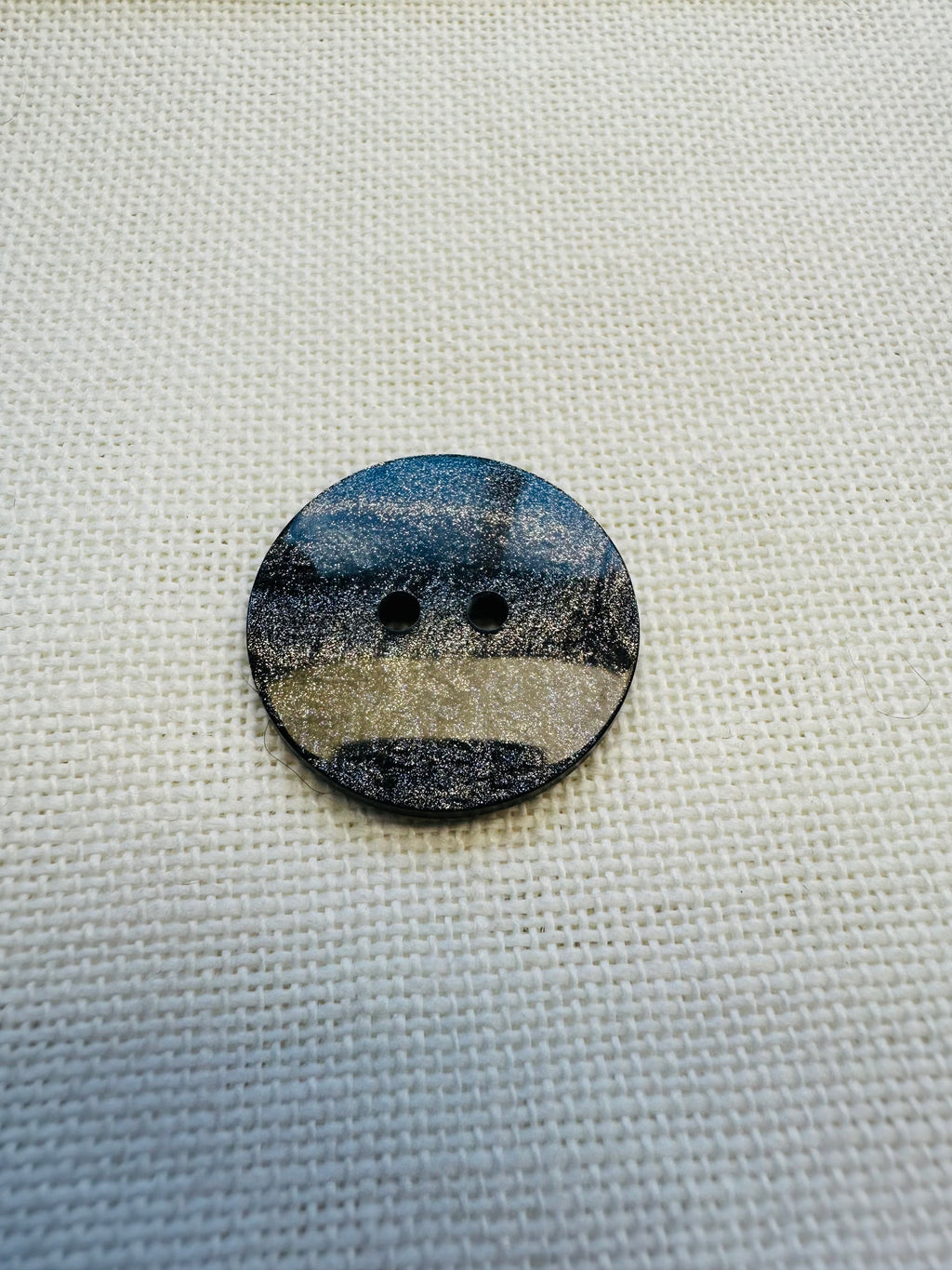 Charcoal Grey Shimmer Button – 23mm Two Hole Button