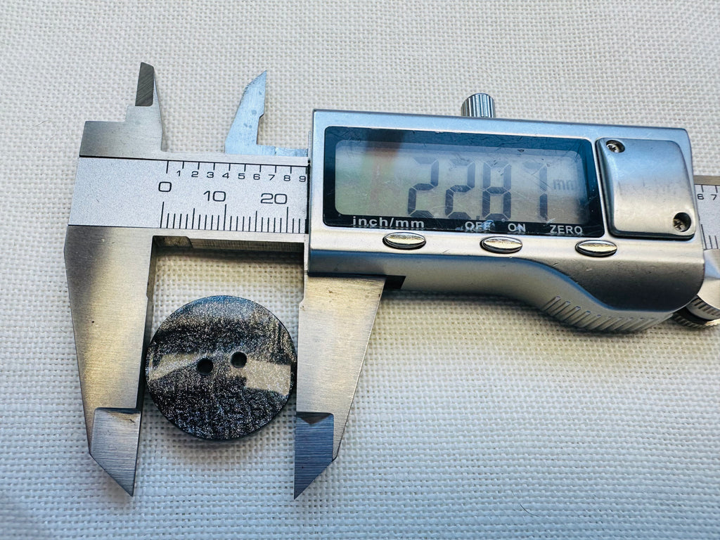 Charcoal Grey Shimmer Button – 23mm Two Hole Button