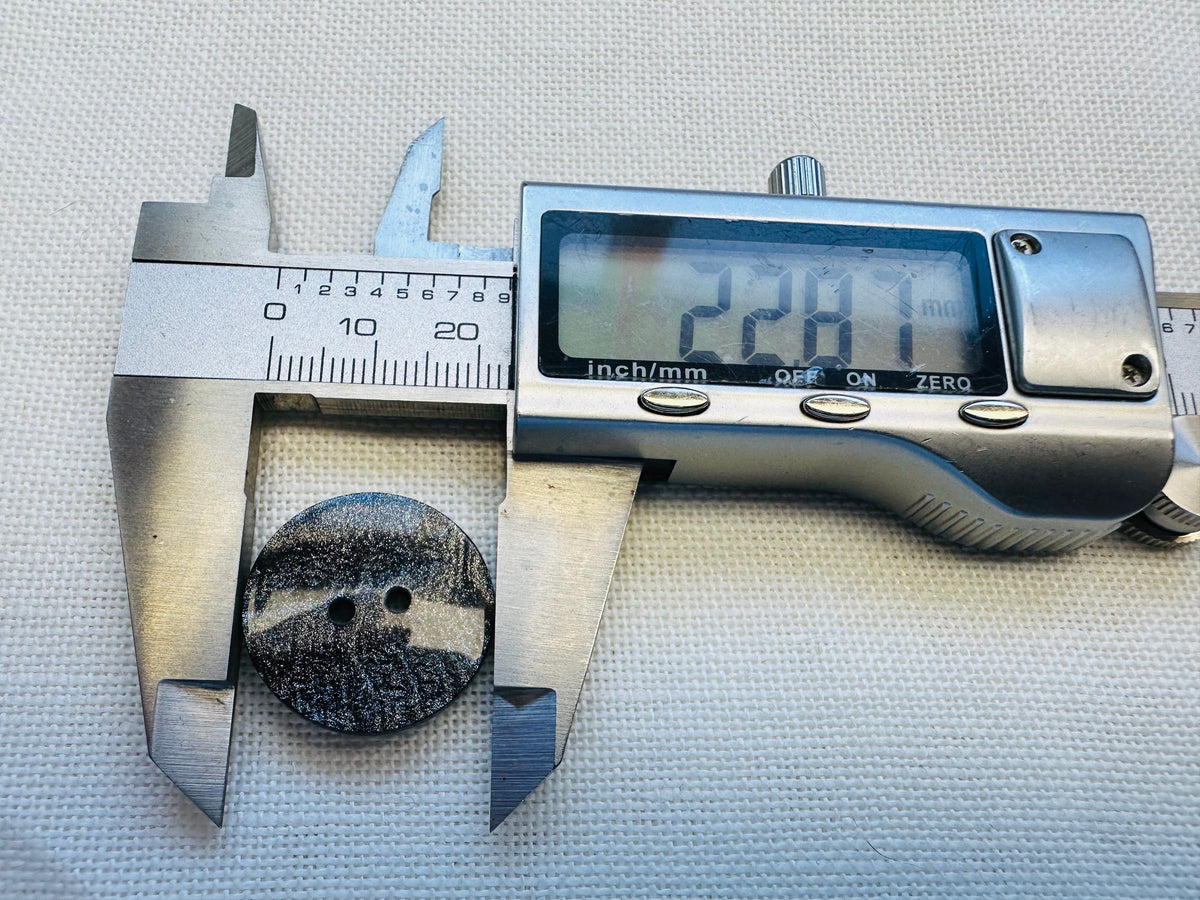 Charcoal Grey Shimmer Button – 23mm Two Hole Button