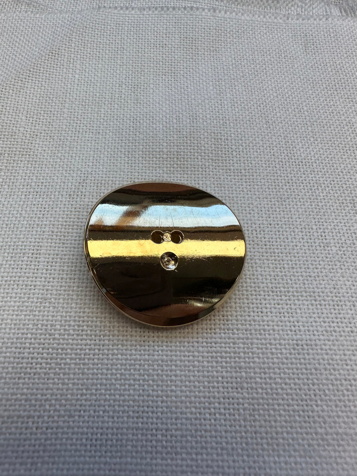 34mm Gold Coloured Geometric Plastic Button – Two Hole – Sold Individually