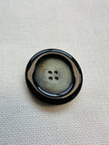Black and Grey Four Hole Button with Contrast Ring – 32mm