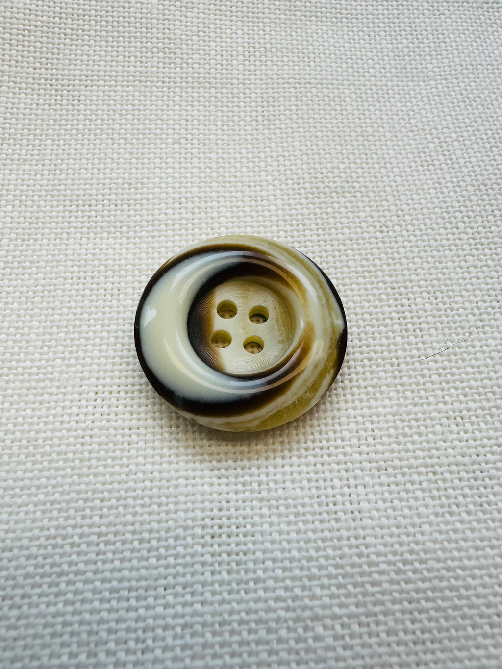 Brown and Cream Swirl Button – 25mm Four Hole Button – Sold Individually
