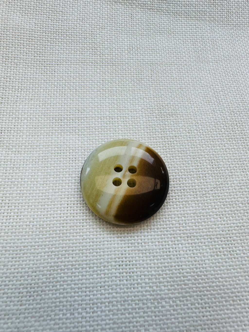 Brown and Cream Swirl Button – 25mm Four Hole Button – Sold Individually