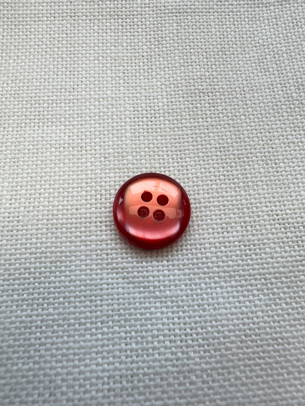 Red Four-Hole Button – 15 mm – Sold Individually