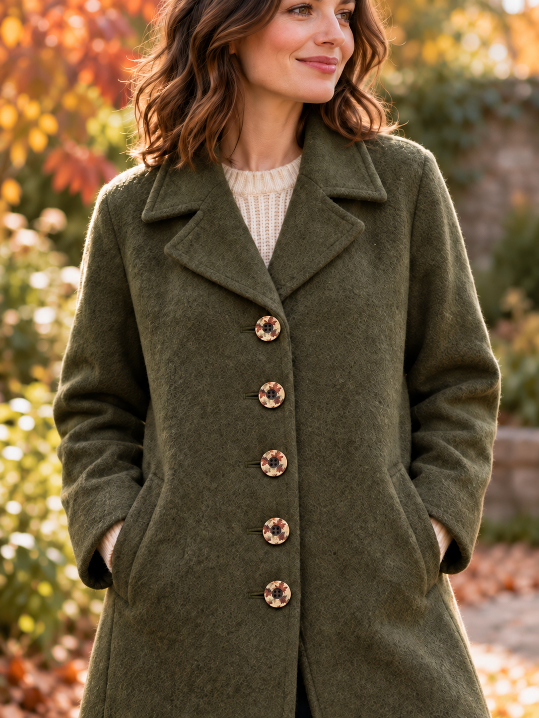 35mm Autumn Leaf Button