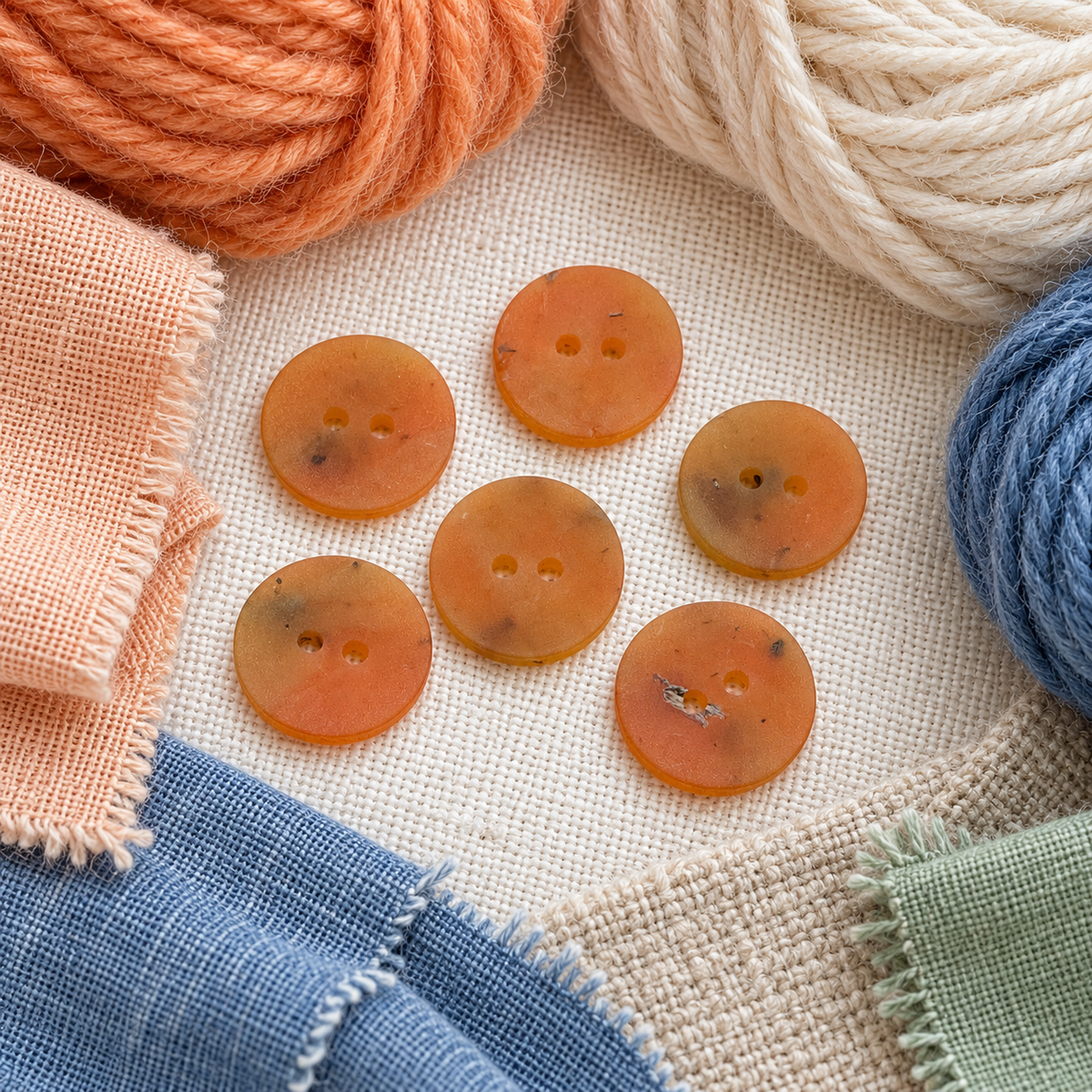 Orange Mottled Two Hole Button – 18mm