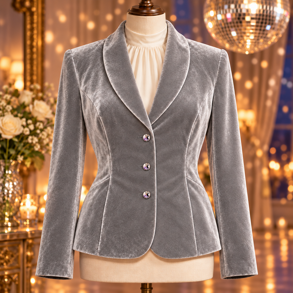 Ballroom Dancer Glass and Metal Button 22mm