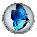 Blue Butterfly Glass & Metal Button 22mm – Domed Picture Button