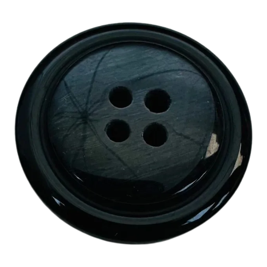 Black & Grey Jacket Button – 24mm Classic Four Hole – Matching Coat Size Available