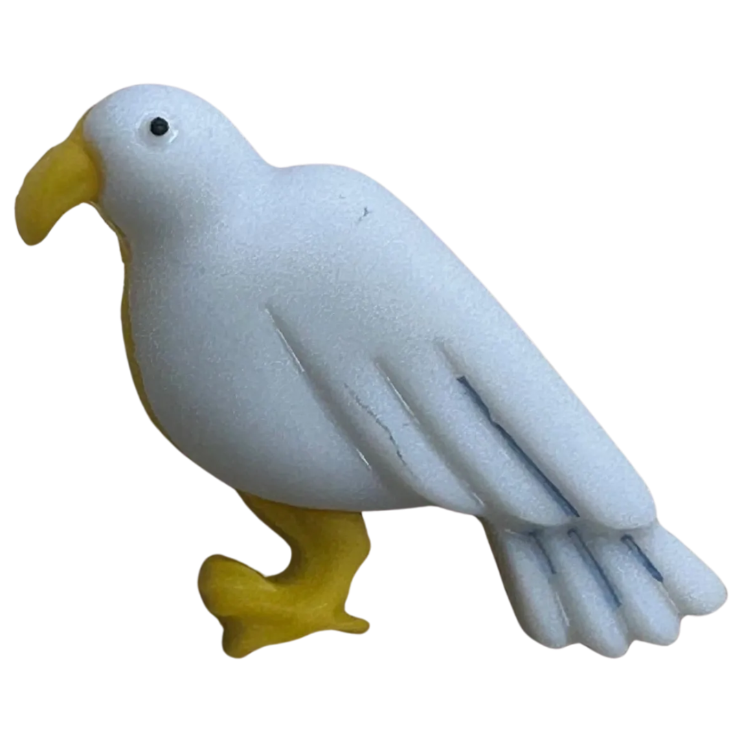Seagull Button – 14mm Coastal Bird Button – Sold Individually