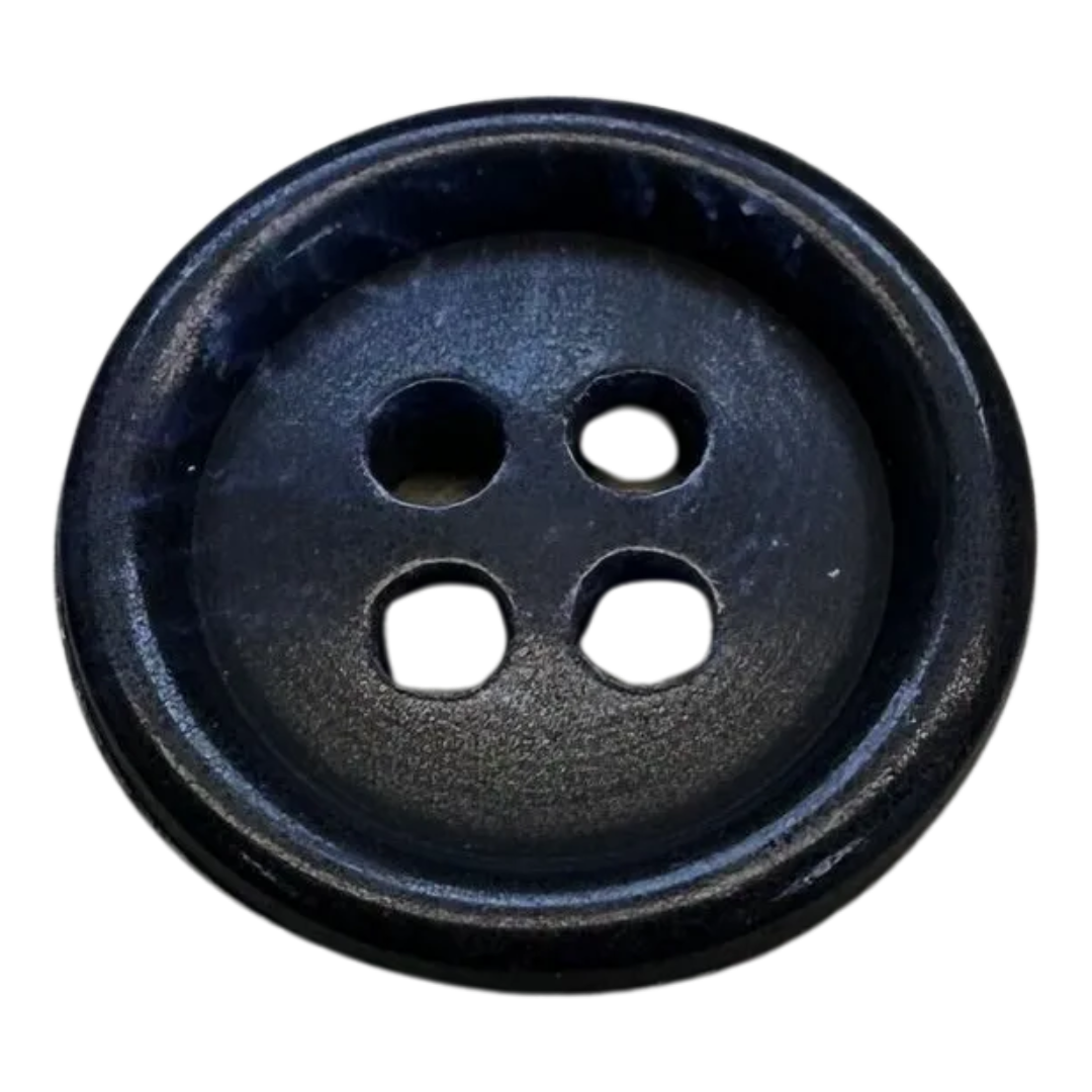 Navy Blue Cuff Button – 15mm Classic 4 Hole – Sold Individually