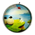 Seaside Sheep button 22mm glass and metal designer range sold individually