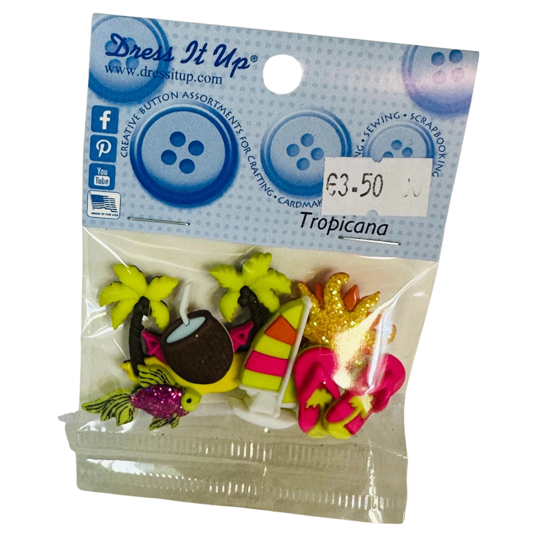 Tropicana themed button pack