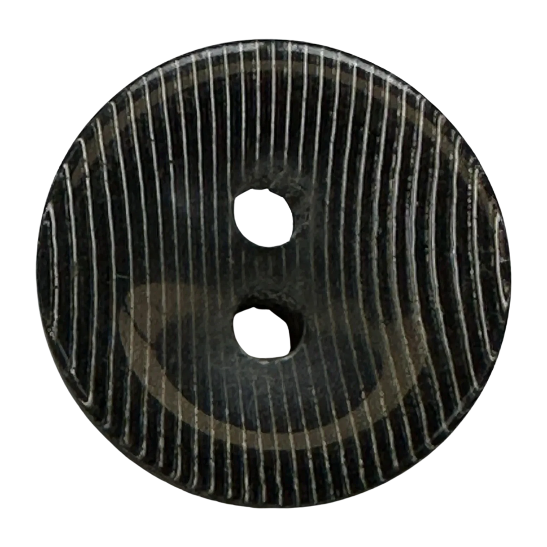Black button 15mm translucent striped design sold individually