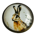 Hare button 22mm glass and metal sold individually