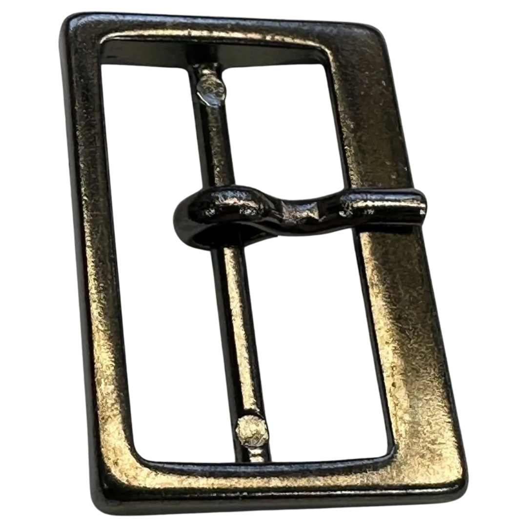 Metal buckle with a prong gunmetal-tone to fit a belt 25mm