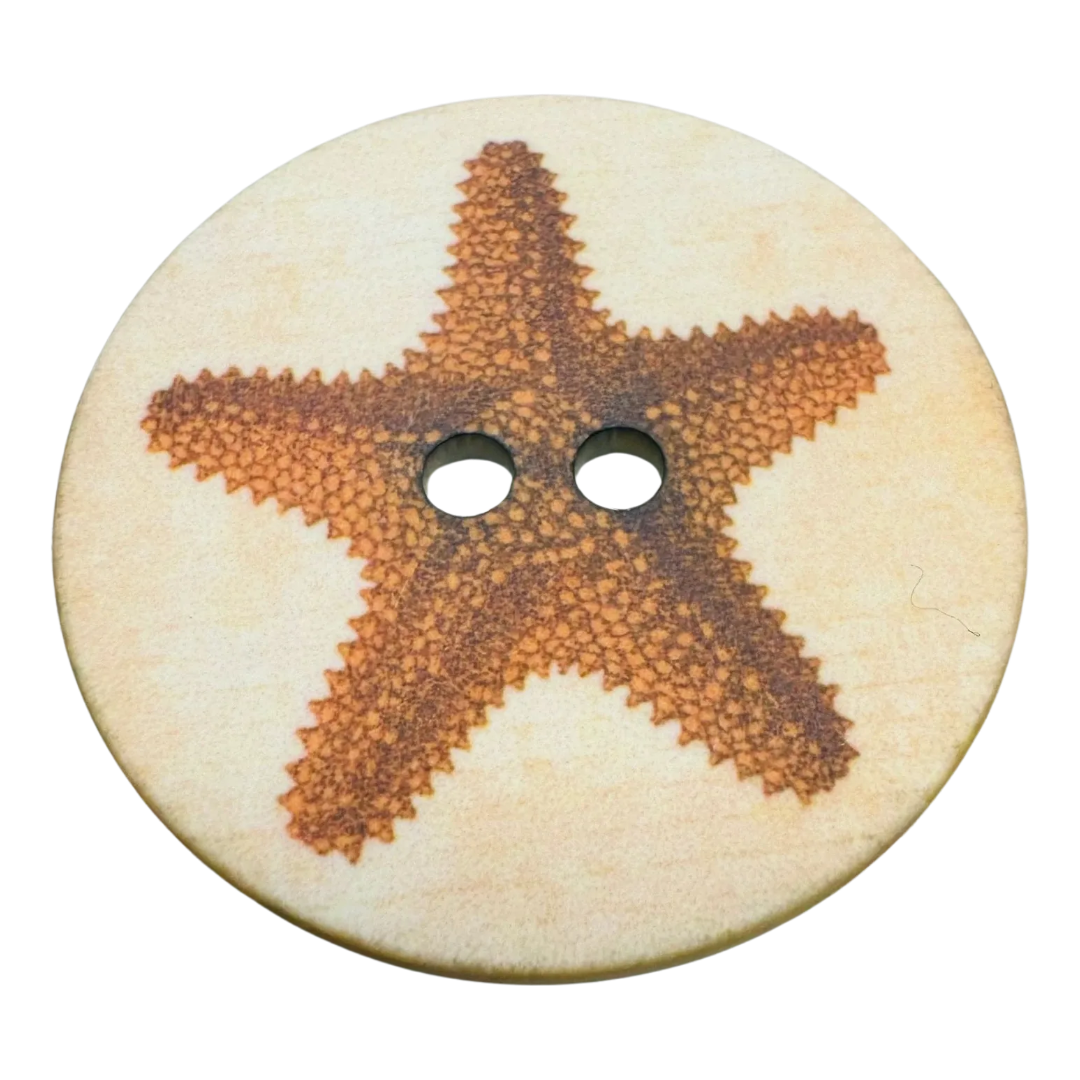 Starfish Button 35mm – Coastal Design – Sold Individually