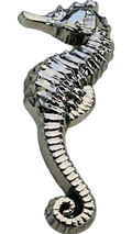 Silver Seahorse Buttons – 26mm Metal Shank Buttons – Coastal Seahorse Design – Sold Individually