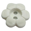 White flower buttons 20mm glossy finish sold individually