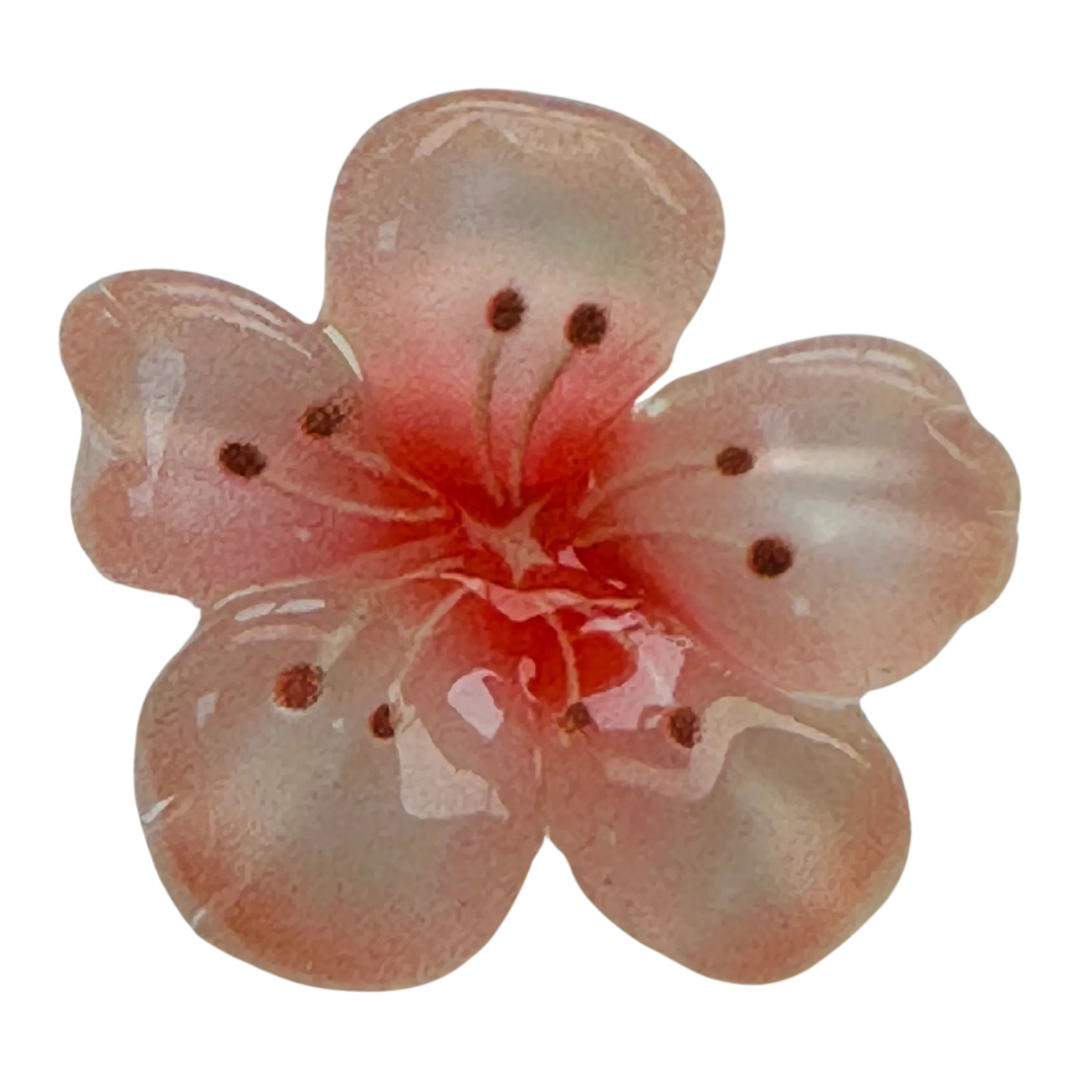 21mm Pink Blossom Flower Shank Button sold individually