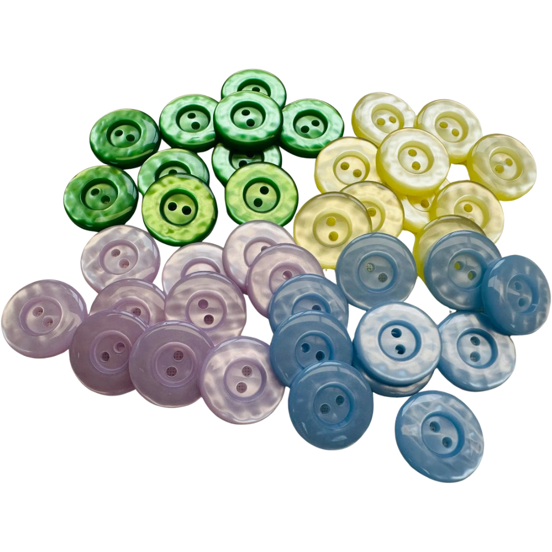 Cardigan Button Bundle 20mm – 40 Mixed Buttons – Pastel Sewing & Knitting Buttons