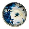 Blue Floral Glass & Metal Button – 22mm Designer Button – Sold Individually