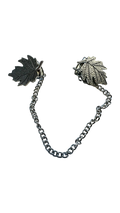 Leaf Cardigan Clip – Silver Tone – No Sewing – Sold Individually