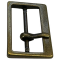 Metal buckle with a prong aged gold-tone to fit a belt 25mm
