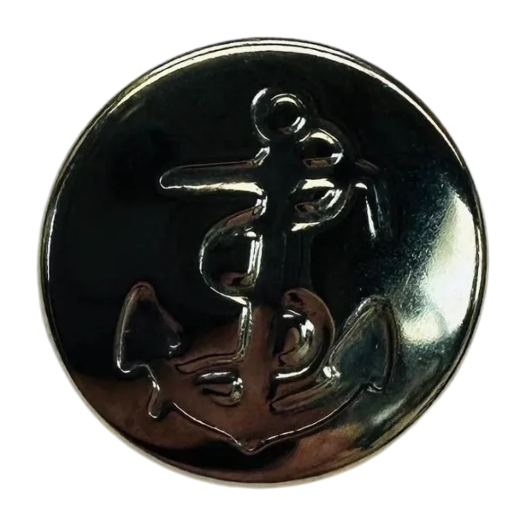 Silver Metal Anchor Blazer Button – 18mm – Nautical Jacket Button – Sold Individually