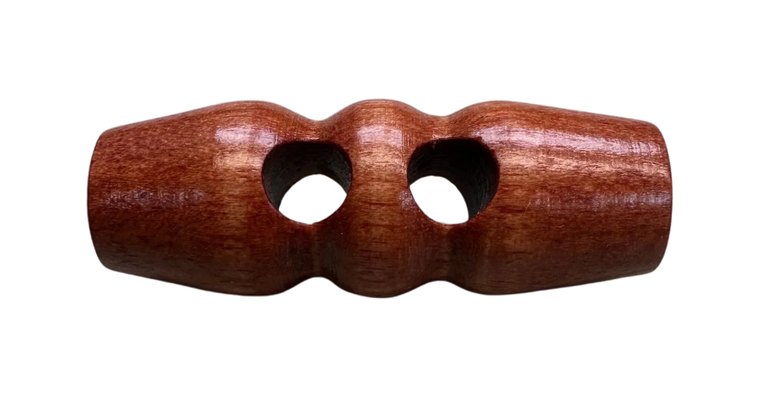 Wooden Toggle Button 29mm – Smooth Curved Design – Sold Individually