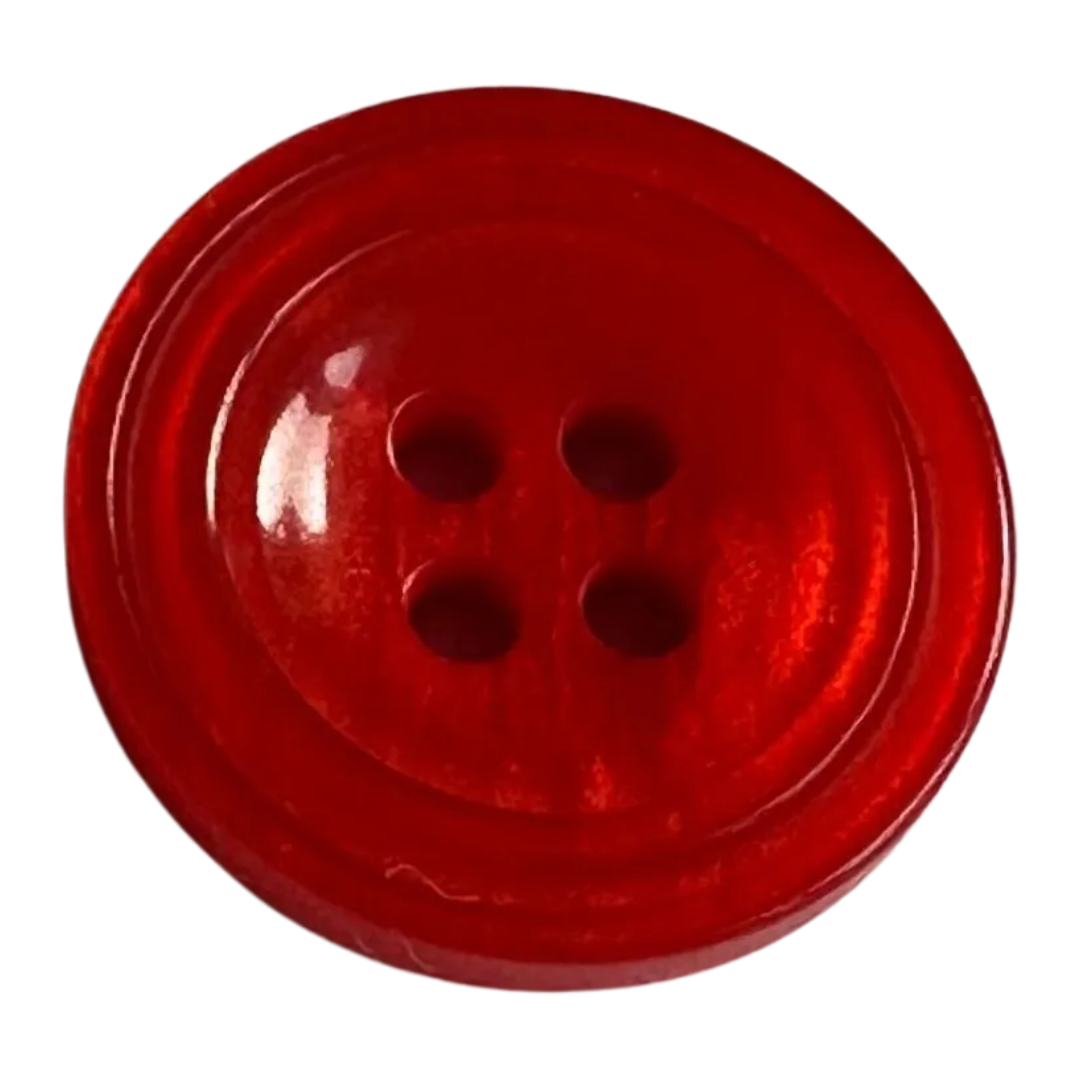 Red button 15mm pearl finish sold individually