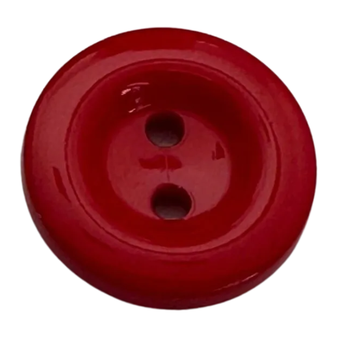 Red button 15mm glossy finish classic design sold individually
