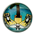 Sunbathing Cats button 22mm glass and metal Cornish fun sold individually
