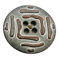 Copper and Silver Tone Metal Button 23mm Textured Design – Sold Individually