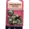 Jeans buttons hammer-on bronze tone a pack of six