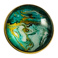 Turquoise button 22mm with gold-tone detail, sold individually