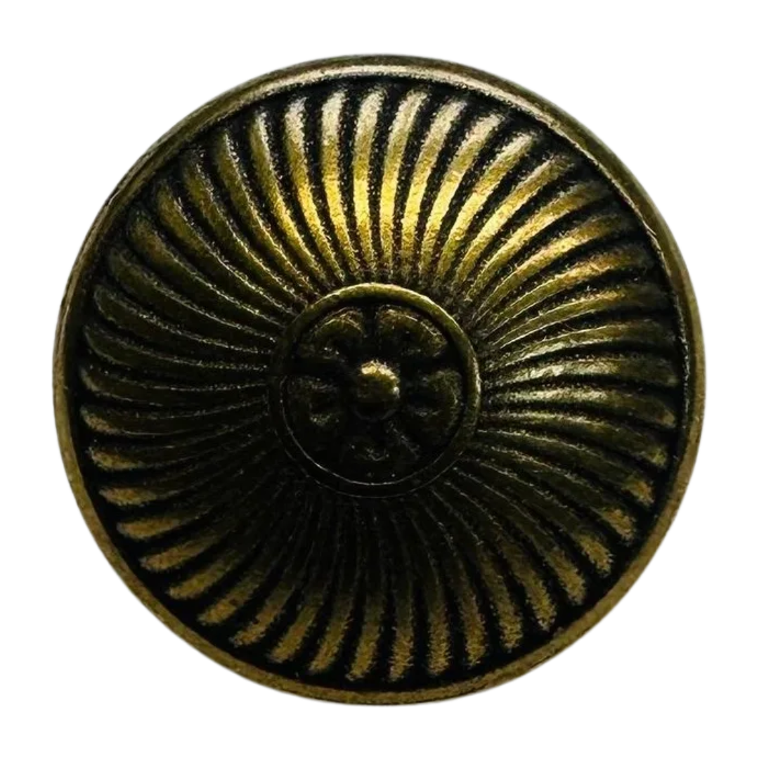 Antique Brass Metal Button – 15mm – Shank Back – Sold Individually