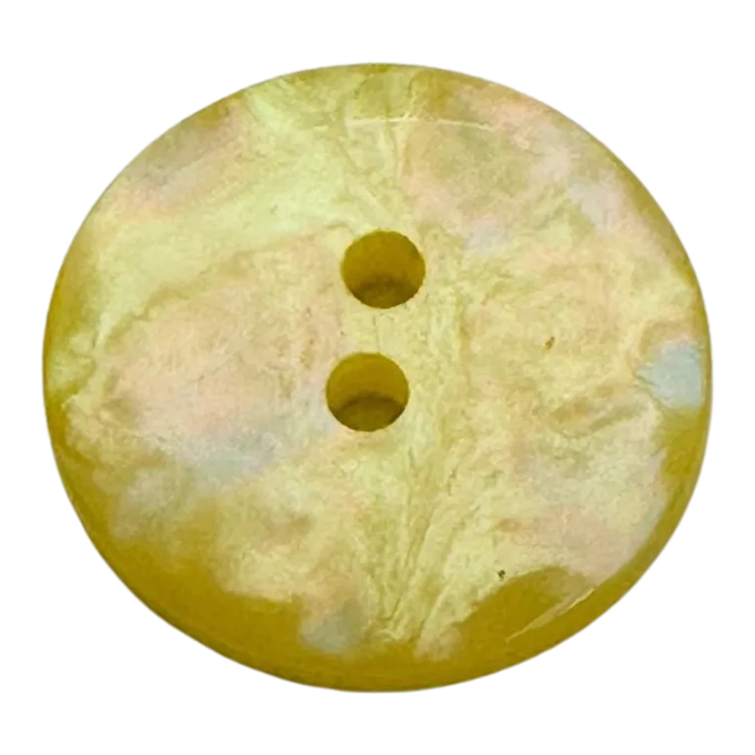 Lemon button 20mm iridescent pearl finish sold individually