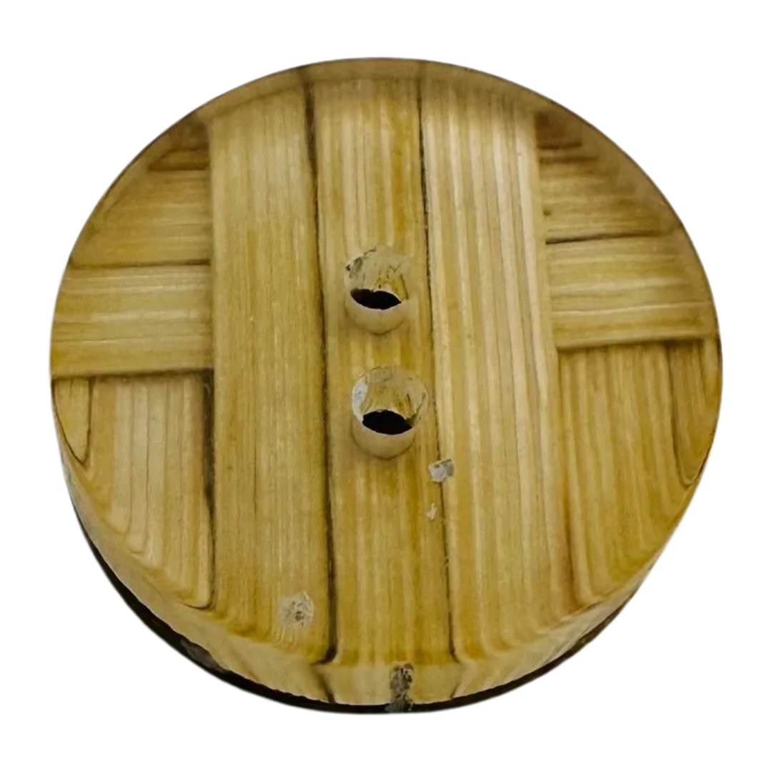 Straw Resin Button – 18mm – Woven Effect – Made in France – Sold Individually