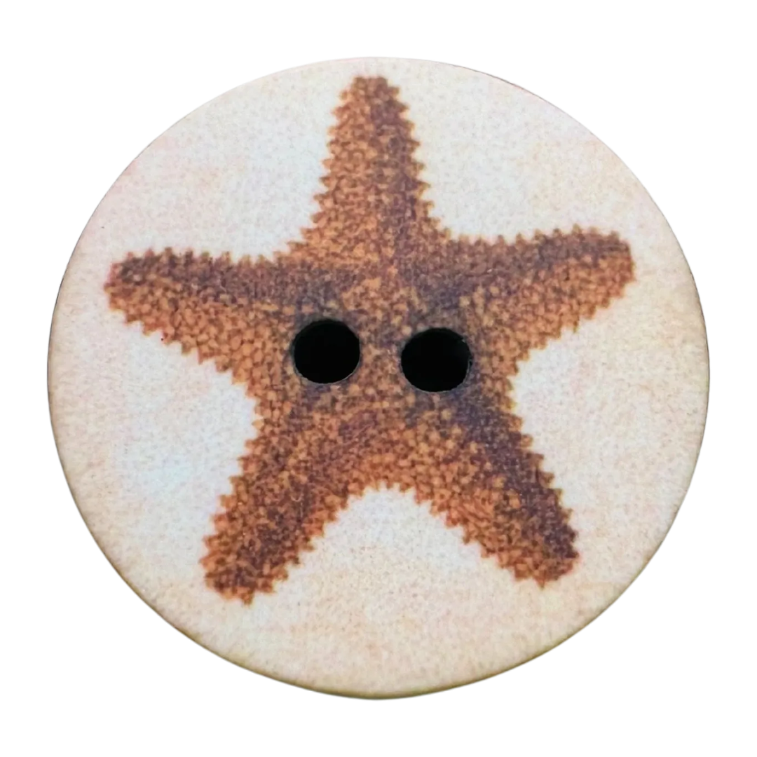 Starfish Button – 23mm Resin Button – Sold Individually
