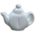 White teapot button 18mm realistic design sold individually