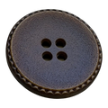 Brown button 23mm imitation leather design sew through sold individually
