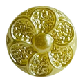 Lemon button 12mm pearlised flower design sold individually