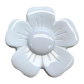 White Flower Button 34mm – Gloss Finish Floral Design – Sold Individually
