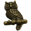 Metal Owl Button 15 x 21mm – Aged Gold Tone – Shank Back – Sold Individually