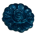 Teal flower button 19mm pearly finish sold individually