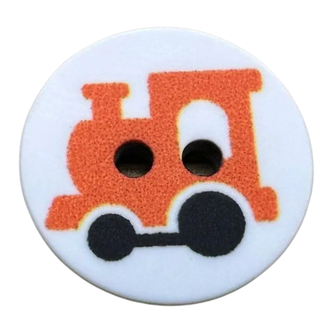 Train Button 15mm (24L / 5/8”) – Novelty Sewing & Knitting Button – Sold Individually